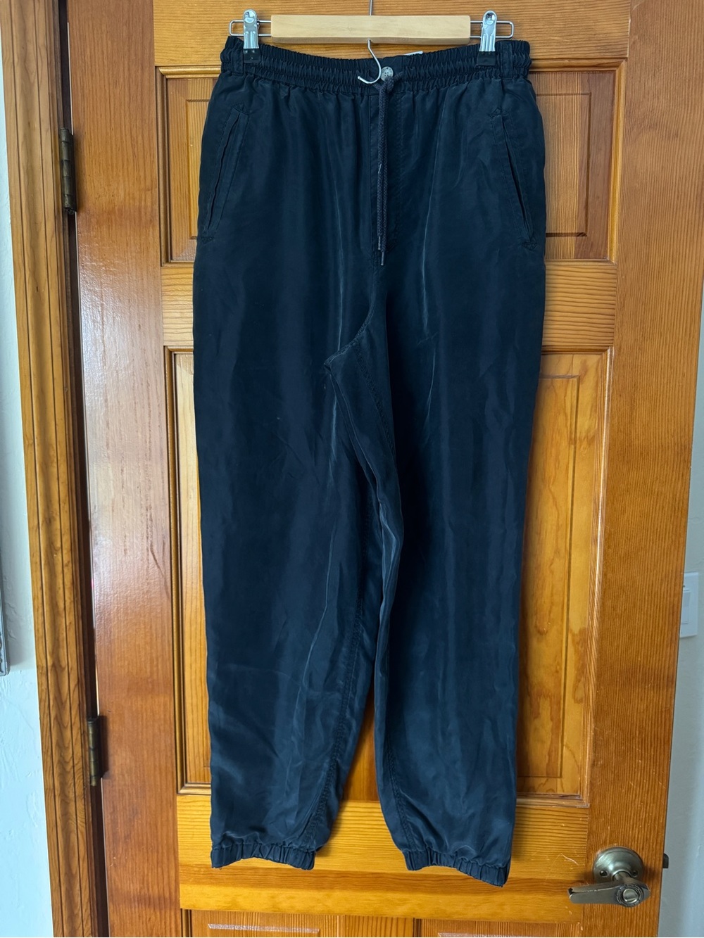 I00% silk Drawstring Track Joggers - Picture 2 of 7